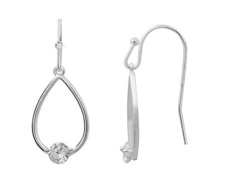 LC Lauren Conrad Silver Tone Teardrop Cubic Zirconia Nickel Free Drop Earrings Supply