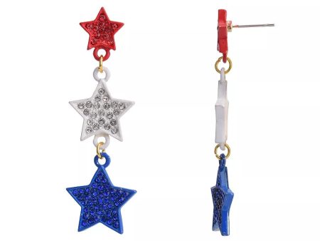 Celebrate Together™ Red, White, & Blue Linear Stars Drop Earrings Sale