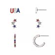 Celebrate Together™ Silver Tone USA Trio Earrings Set Discount