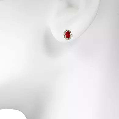 LC Lauren Conrad Oval Halo Stud Earrings For Sale