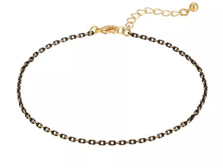 1928 Gold Tone & Black Tone Chain Anklet Cheap