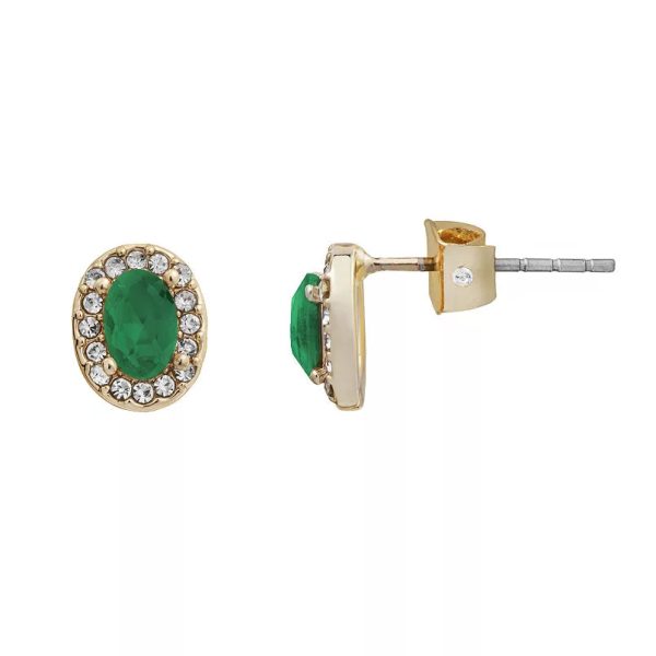 LC Lauren Conrad Oval Halo Stud Earrings For Sale