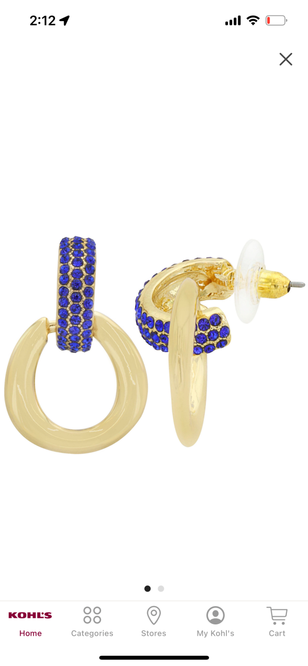 PANNEE BY PANACEA Gold Tone
Crystal Hoop Link Earrings Supply