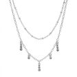 LC Lauren Conrad Silver Tone Crystal Delicate Double-Strand Necklace Supply