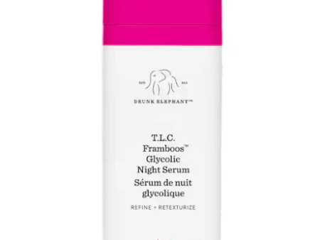 Drunk Elephant T.L.C. Framboos Glycolic Resurfacing Night Serum (1oz) For Sale