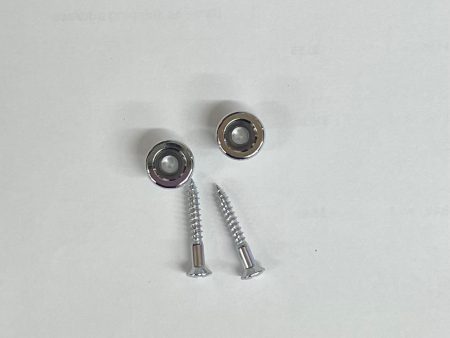 Strap Buttons - Chrome (Pair) For Sale