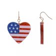 Celebrate Together™ Gold Tone Glitter American Flag Heart Drop Earrings Discount