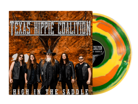 Texas Hippie Coalition -  High In The Saddle  Yellow w Green & Orange Swirl LP Fashion