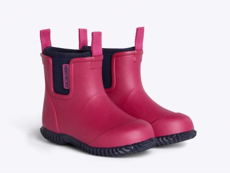 Bobbi Kids Wellington Boot    Magenta & Navy Fashion