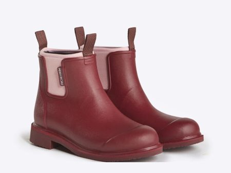 Bobbi Red Wellington Boot    Beetroot & Light Pink Hot on Sale