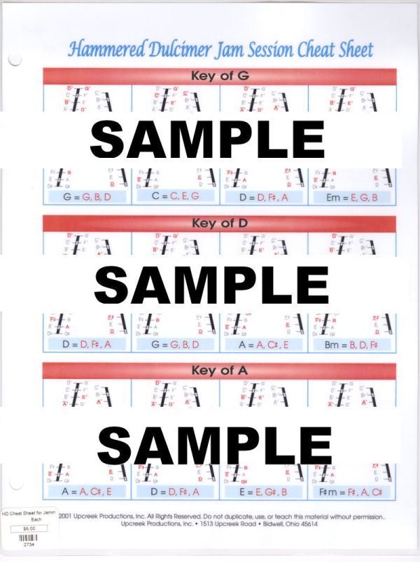 Hammered Dulcimer Jam Session Cheat Sheet by Kendra Ward and Bob Bence For Cheap