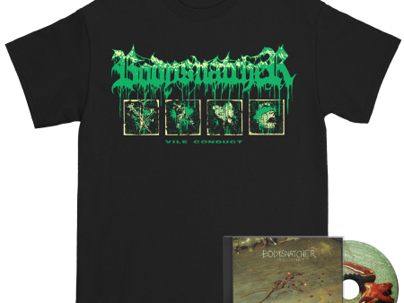 Bodysnatcher - Vile Conduct Green Tee + CD Bundle Hot on Sale